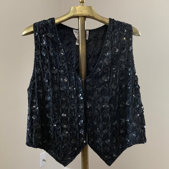 Vintage Beaded Silk Vest - Picture 1 of 4